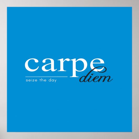 Blue Motivational Inspirational Quote Poster (Vorne)