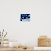 Blue Motivierend Stronger Snowflake Storch Poster (Küche)