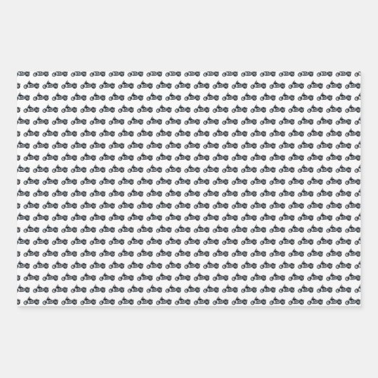 Blue Motorrad Custom Birthdayets Geschenkpapier Set (Vorderseite 3)