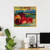 Blue Mountain Apple Crate LabelCove, OR Poster (Heimbüro)