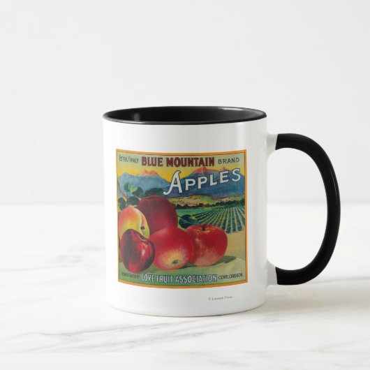 Blue Mountain Apple Crate LabelCove, OR Tasse (Rechts)