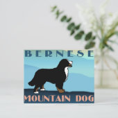 Blue Mountain Bernese Dog Postkarte (Stehend Vorderseite)