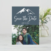 Blue Mountain Hochzeit in Urlaubsort Foto Save The Date (Stehend Vorderseite)