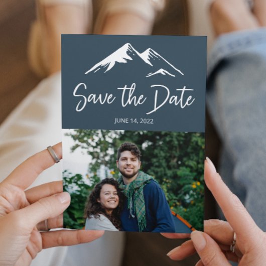 Blue Mountain Hochzeit in Urlaubsort Foto Save The Date