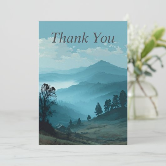 Blue Mountain Landschaft Danke Karte (Stehend Vorderseite)