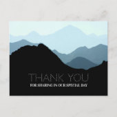 Blue Mountain Range, Rustic Wedding Danke Postkarte (Vorderseite)