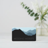 Blue Mountain Range, Rustic Wedding Website Begleitkarte (Stehend Vorderseite)