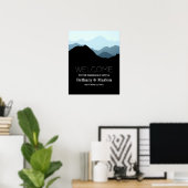 Blue Mountain Range, Rustikale Hochzeit Willkommen Poster (Heimbüro)