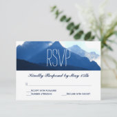 Blue Mountain Range Silhouette Wedding RSVP Cards Karte (Stehend Vorderseite)