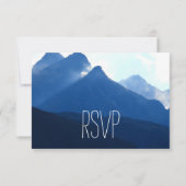 Blue Mountain Range Silhouette Wedding RSVP Cards Karte (Rückseite)