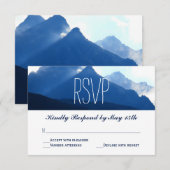 Blue Mountain Range Silhouette Wedding RSVP Cards Karte (Vorne/Hinten)