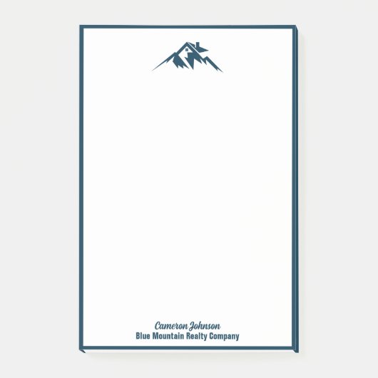 Blue Mountain Real Anwesen Company Custom Realtor Post-it Klebezettel (Vorderseite)