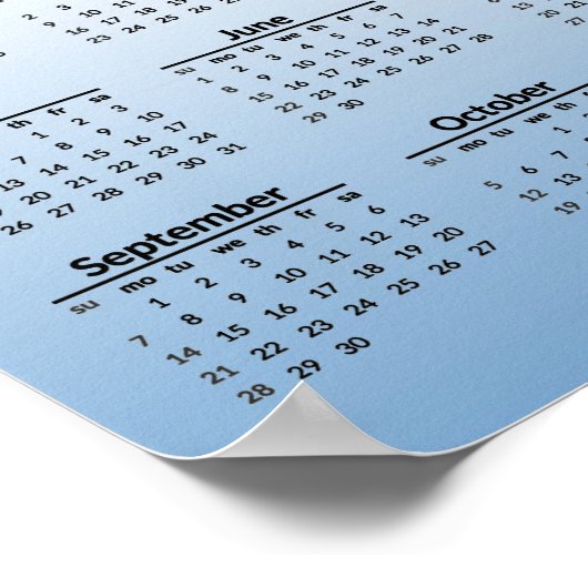 Blue Mountain Reflections 2025 Calendar Poster (Ecke)