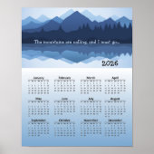 Blue Mountain Reflections 2026 Calendar Poster (Vorne)