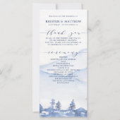 Blue Mountain Rustic Watercolor Hochzeitsprogramm (Vorderseite)