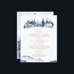 Blue Mountain Rustic Wedding Menu Card Einladung<br><div class="desc">Unsere Kollektion "Blue Mountain Wedding" bietet Aquarelllandschaften in Blautönen mit einer Touch Grün. Alle Informationen sind in einer Kombination aus Skript und einem serifenlosen Schriftart,  der Eleganz bringt. Karo in unserem Shop für weitere Artikel aus dieser Sammlung und kontaktieren Sie uns per Chat oder E-Mail für individuelle Ideen.</div>