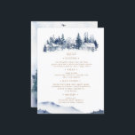 Blue Mountain Rustic Wedding Menu Card Einladung<br><div class="desc">Unsere Kollektion "Blue Mountain Wedding" bietet Aquarelllandschaften in Blautönen mit einer Touch Grün. Alle Informationen sind in einer Kombination aus Skript und einem serifenlosen Schriftart,  der Eleganz bringt. Karo in unserem Shop für weitere Artikel aus dieser Sammlung und kontaktieren Sie uns per Chat oder E-Mail für individuelle Ideen.</div>