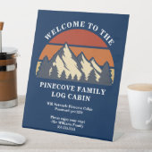 Blue Mountain Sunset Log Kabine - Willkommen Sockelschild (In Situ)