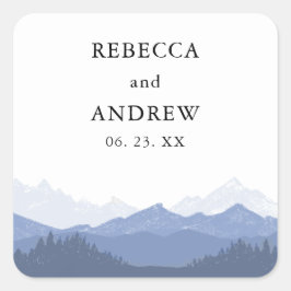 Blue Mountain Wedding Round Sticker