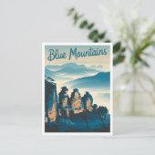 Blue Mountains Australien Vintag Postkarte (Stehend Vorderseite)
