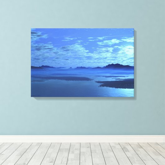 Blue Mountains Blue Lake Fine Art Leinwand Wrap (Insitu (Holzboden))