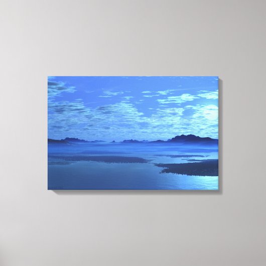 Blue Mountains Blue Lake Fine Art Leinwand Wrap (Vorderseite)