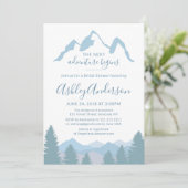 Blue Mountains Forest Bridal Dusche Einladung (Stehend Vorderseite)