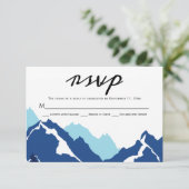 Blue Mountains Hochzeit RSVP Antwortkarte Karte (Stehend Vorderseite)