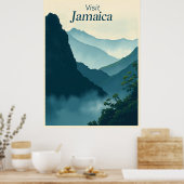 Blue Mountains, Jamaica – Vintage Illustration Poster (Küche)