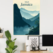 Blue Mountains, Jamaica – Vintage Illustration Poster (Heimbüro)