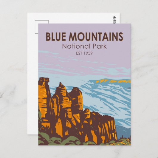 Blue Mountains Nationalpark Australien Vintag Postkarte (Vorne/Hinten)