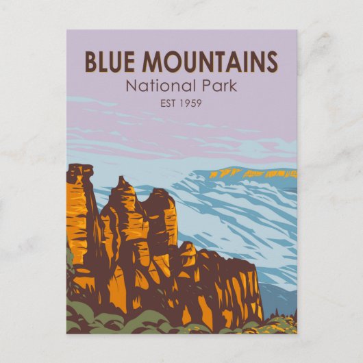 Blue Mountains Nationalpark Australien Vintag Postkarte (Vorderseite)
