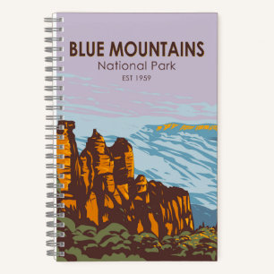 Blue Mountains Nationalpark Australien Vintage Notizblock