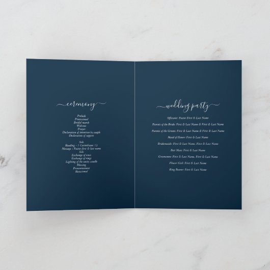 Blue Mountains Pine Wedding Order of Service Programm (Innenseite)