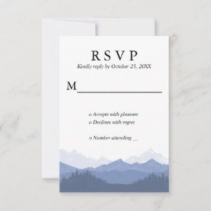 Blue Mountains Rustic Wedding RSVP Card