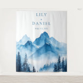 Blue Mountains Wedding Foto Booth Hintergrund Wandteppich (Vorderseite)