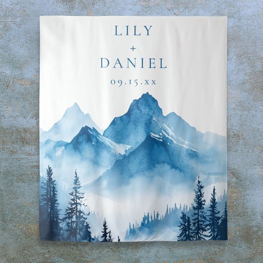 Blue Mountains Wedding Foto Booth Hintergrund Wandteppich