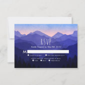Blue Mountains Wedding RSVP Card Karte (Vorderseite)