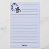 Blue Mouse Mit Monogramm "C" Lined Briefpapier (Vorderseite)
