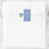 Blue Moving Typ Company Service Business Quadratischer Aufkleber (Tasche)