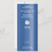 Blue MP3 Music Player Birthday Einladung (Rückseite)