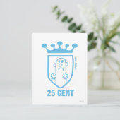 Blue Mr. Gemein Wappen & Crown Postkarte (Stehend Vorderseite)