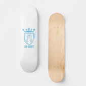 Blue Mr. Gemein Wappen & Crown Skateboard (Vorderseite)