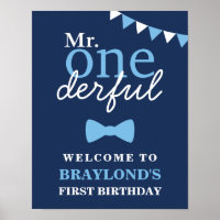 Blue Mr Onederful Welcome