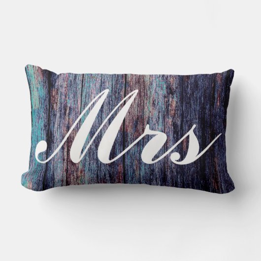 Blue Mr. und Mrs. Wedding Gift Lendenkissen (Vorderseite)