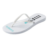 Blue Mrs. Flip Flops | Personalisiert Brides Weddi Badesandalen (Schrägansicht)