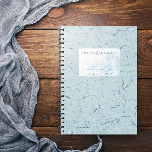 Blue Mulberry Paper Composite Notebook Elegant Notizblock