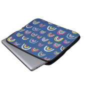 Blue Multi Rainbow Laptop Sleeve (Vorne Knopf)
