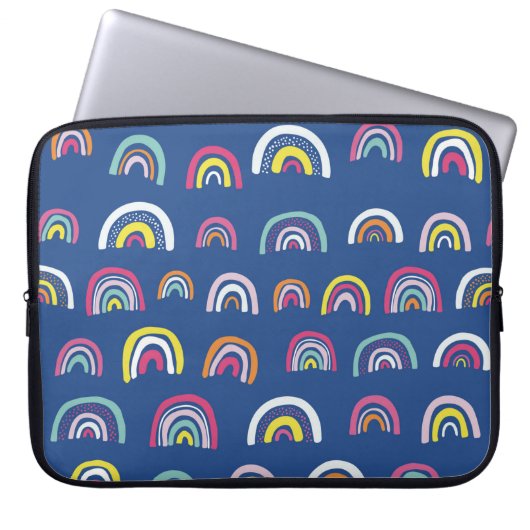 Blue Multi Rainbow Laptop Sleeve (Vorderseite)