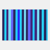 Blue Multi Tone Streifen Geschenkpapier Set (Vorderseite 3)